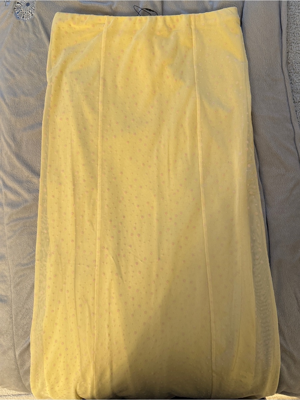 Zara Swiss Dot Midi Skirt, Yellow/Pink size M - Picture 2 of 3
